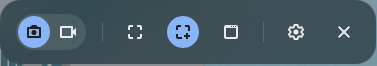The toolbar of the snipping tool on Chromebook