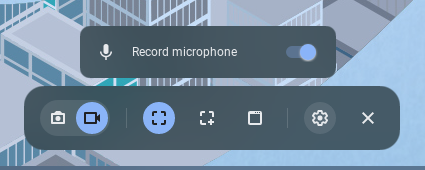 Record microphone option in the snipping tool on Chromebook