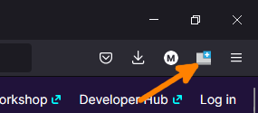 New Tab Override extension icon in Firefox