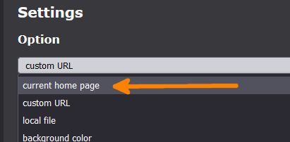 Settings of New Tab Override extension in Firefox