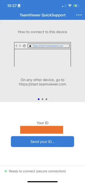 TeamViewer QuickSupport on iPhone