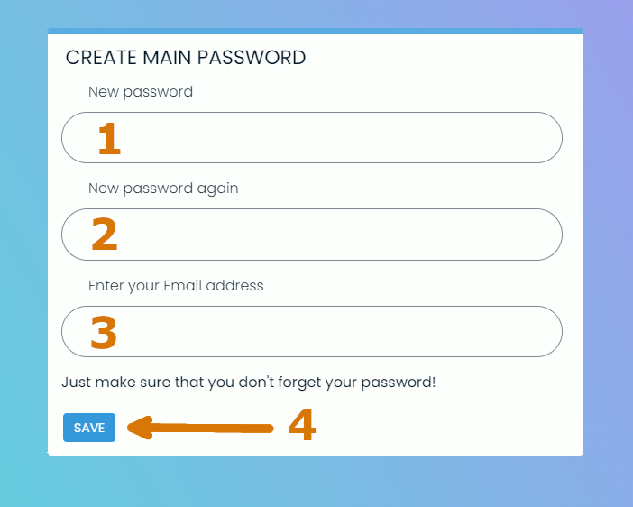 Page to set up browser lock extension to lock the web browser with a password