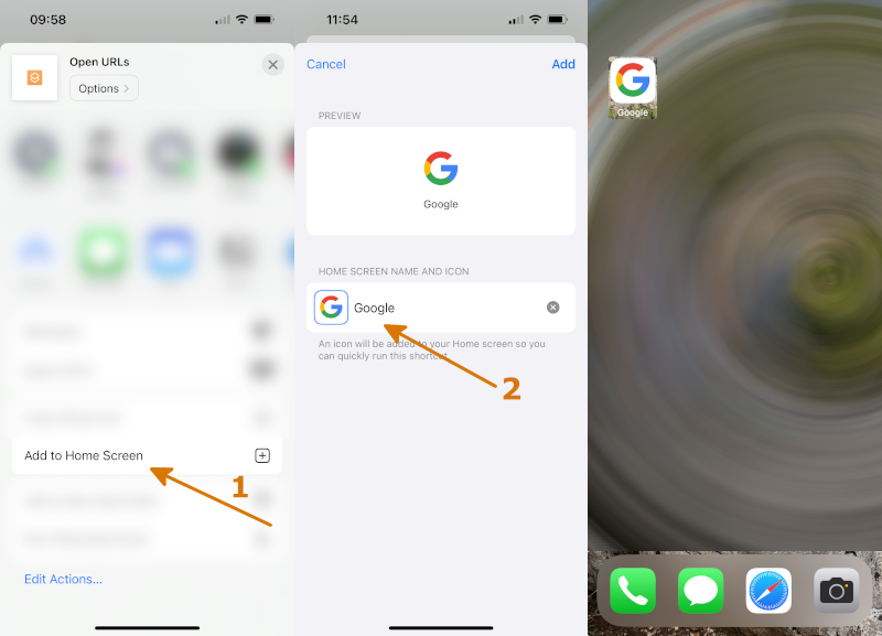 The final step to set Google as Safari homepage on iPhone