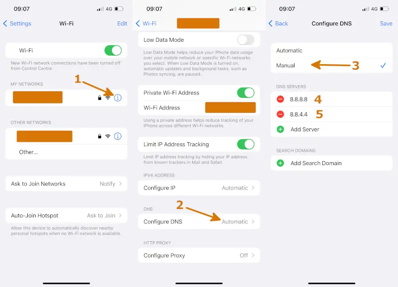 The steps to change the DNS on iOS to fix the issue You&#x27;re offline check your connection on YouTube